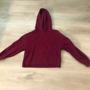 Maroon Girls Cropped Hoodie